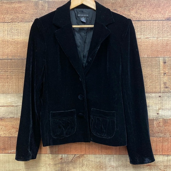 Spenser Jeremy Jackets & Blazers - Spenser Jeremy Black Velour Blazer Size medium